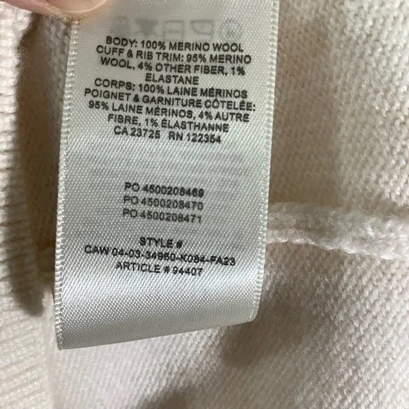 Wilfred Aritzia Merino Wool Cream Sweater Wide Collar - Picture 5 of 5